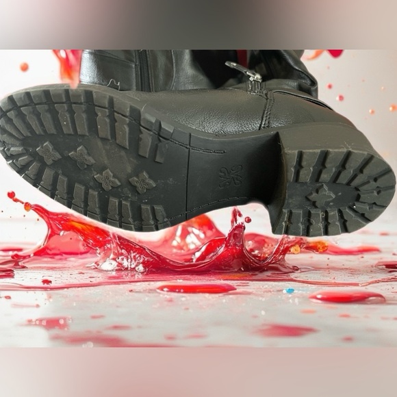 Vera Wang Over the Knee Leather Boots in Black - Style SVEMMABLACK - Size 7.5 - Picture 10 of 16